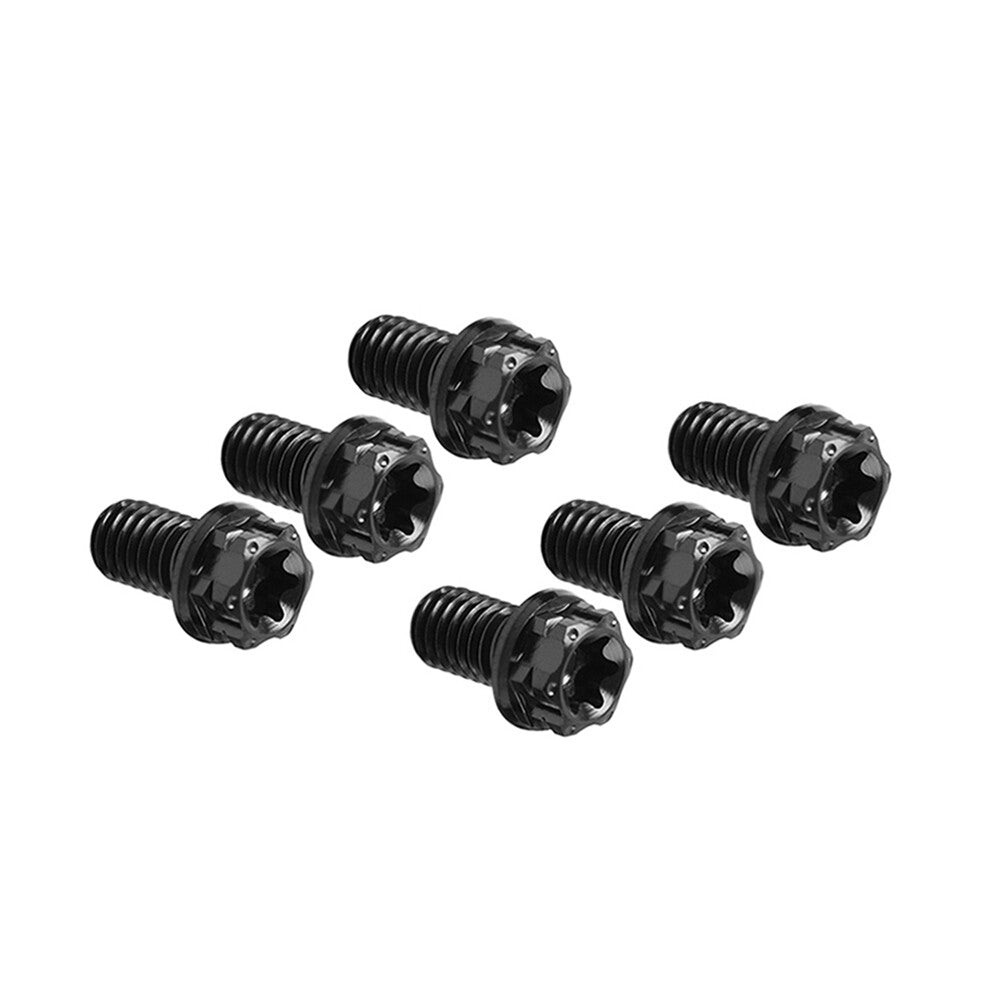 6pcs Bolt Torx Head Flange Screw M10x10mm Black For Motorcycle Bike