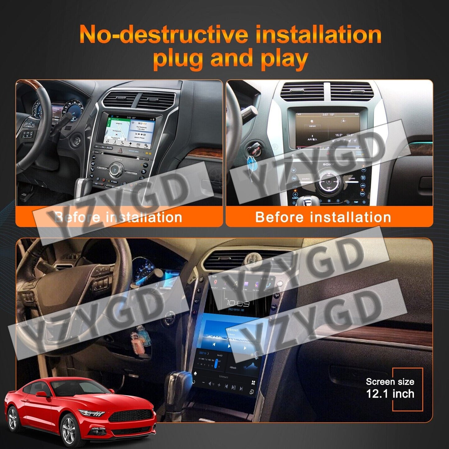 for Ford Explorer 2011-2019 Android Carplay Car Radio Screen Stereo Receiver