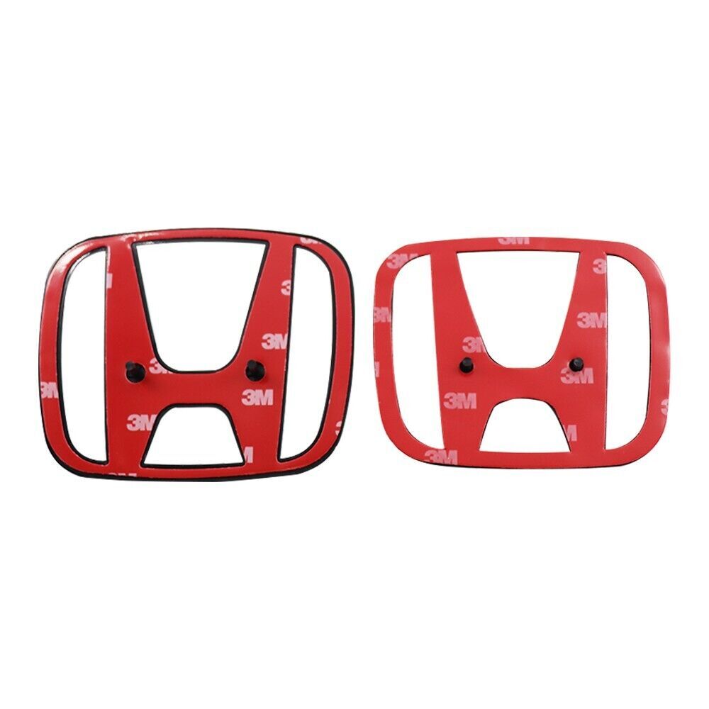 2021-2023 for Honda for Civic Front and Rear Badges H+ FE Badges Gloss Black 1 Pair