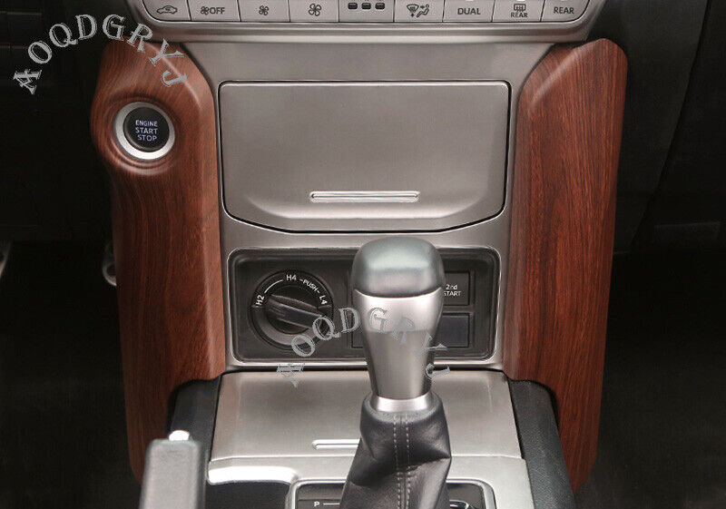Wood Grain 2P Central Control Start Button Trim Cover for Toyota Prado 2018-2021