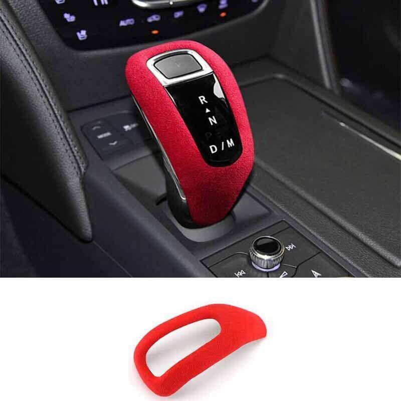 Red Alcantara Central Console Gear Shift Knob Trim for Cadillac XT4 2019-2023