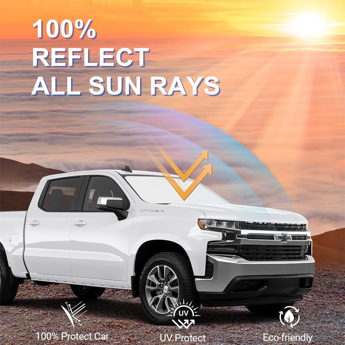 For 2019-2025 for Chevy Silverado 1500 Front Windshield Sun Shade Cover Accessories
