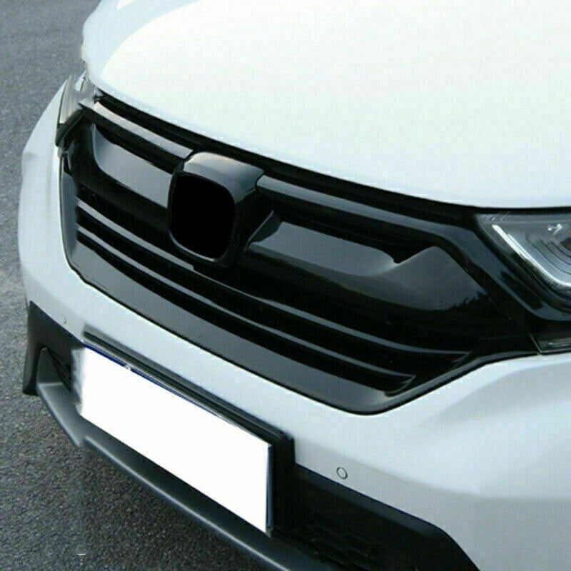 for Honda CRV CR-V 2017-2022 Gloss Black ABS Front Grille Cover Moulding Trim 1x
