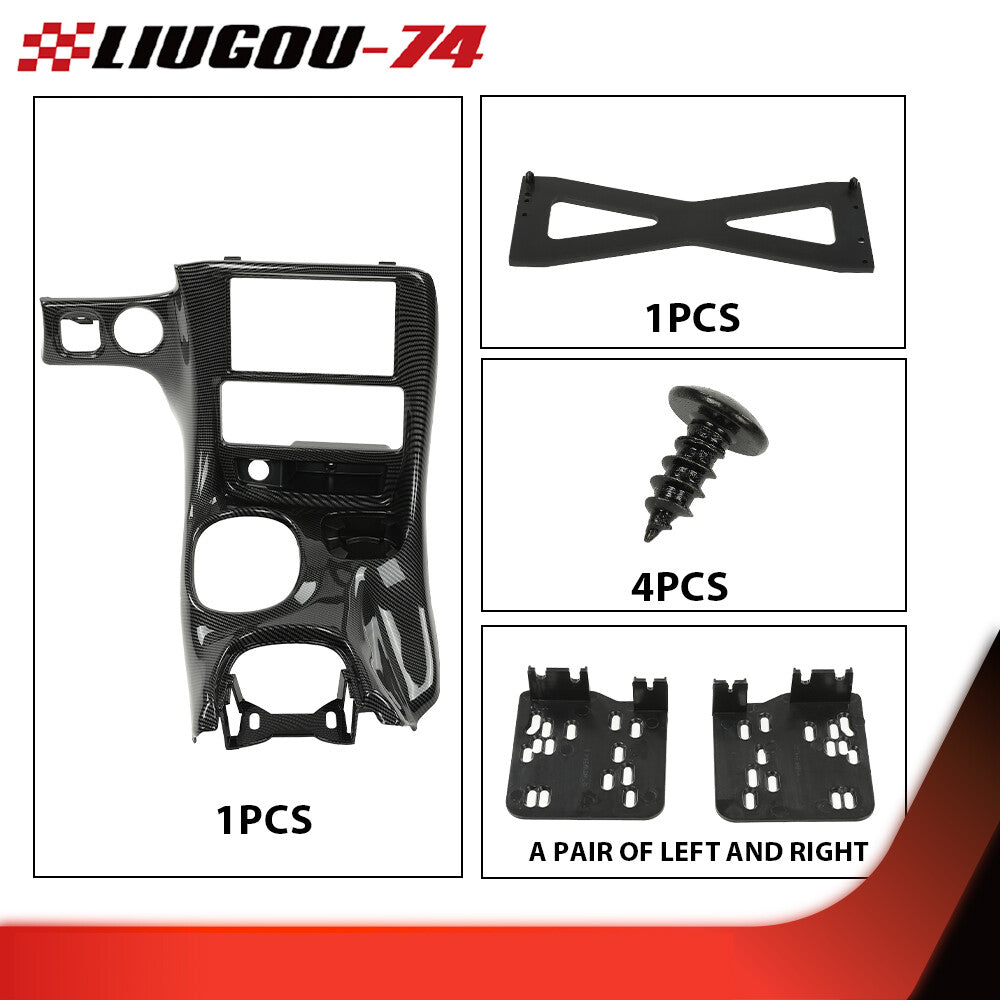 Suitable for 1997-2004 for Chevrolet for Corvette C5 Carbon Fiber Style Dual Din Dash Radio Bezel Kit