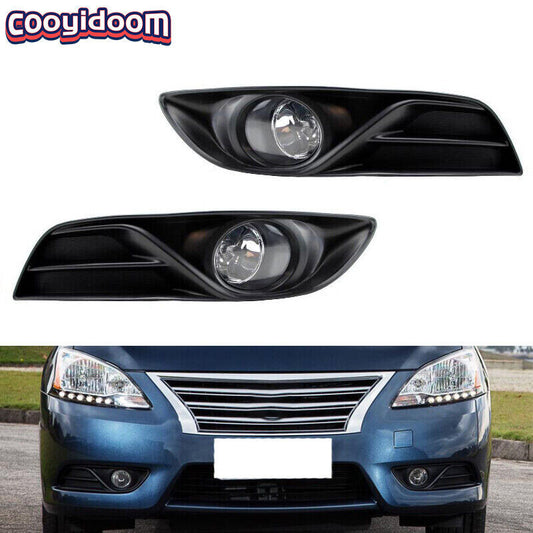 Suitable for 2013-2015 for Nissan Sentra Syphy pair fog light covers with bumper guards.