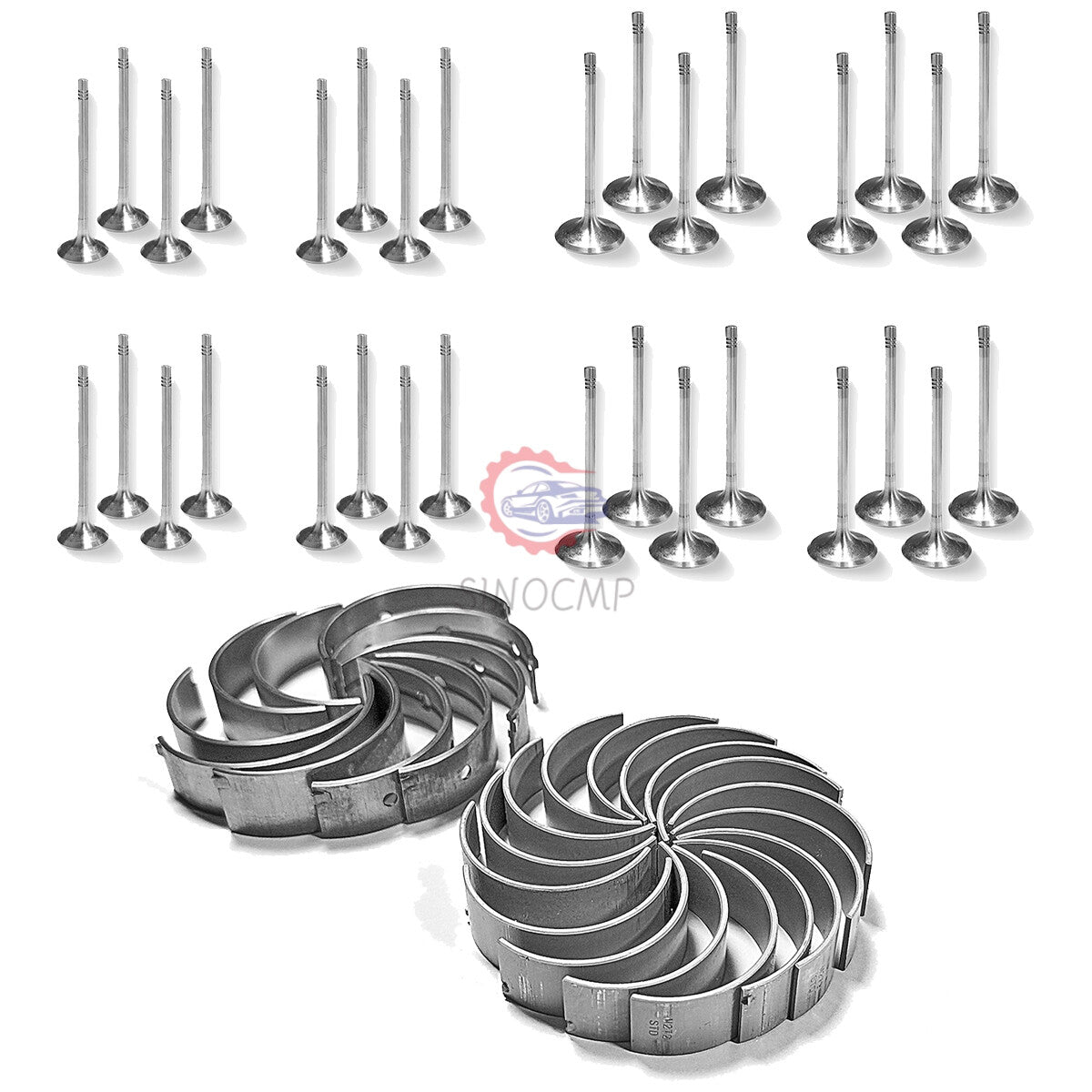 Con Rod Crankshaft Main Bearing Set w/ 32pcs Valve Set for Mercedes-Benz GL550