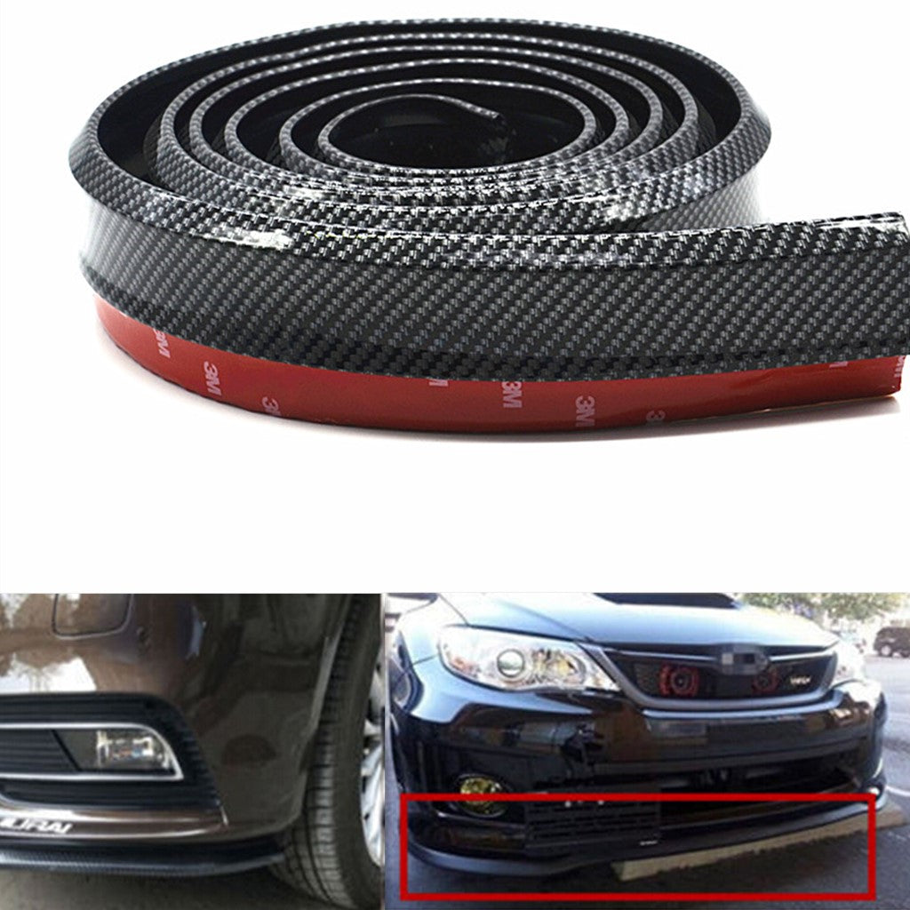 Universal Carbon Fiber Front Bumper Lip Spliter Chin Spoiler Body Trim 2.5m(8ft)