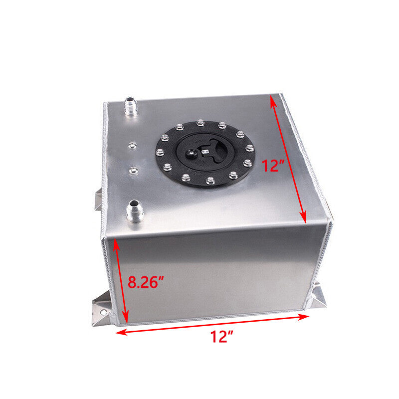 5-Gallon Polish Plastic Cap Racing Drift Street Fuel Cell Gas Tank Silver