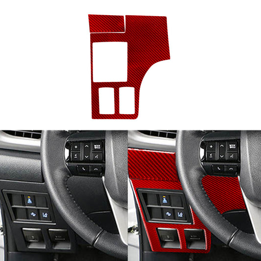 2x Red Carbon Fiber Dimming Light Switch Cover Trim for Toyota Hilux 2015-2021