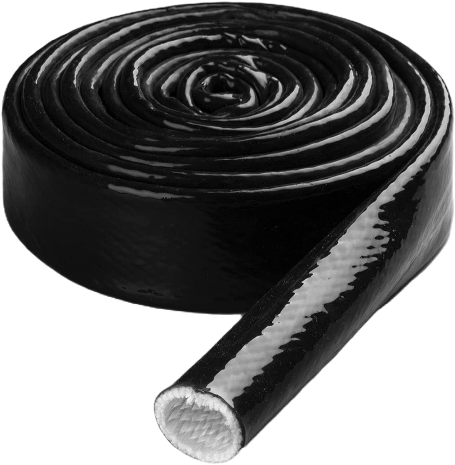 3-foot fireproof woven flame insulation cover 3/4-inch ID for 10AN oil fuel line black
