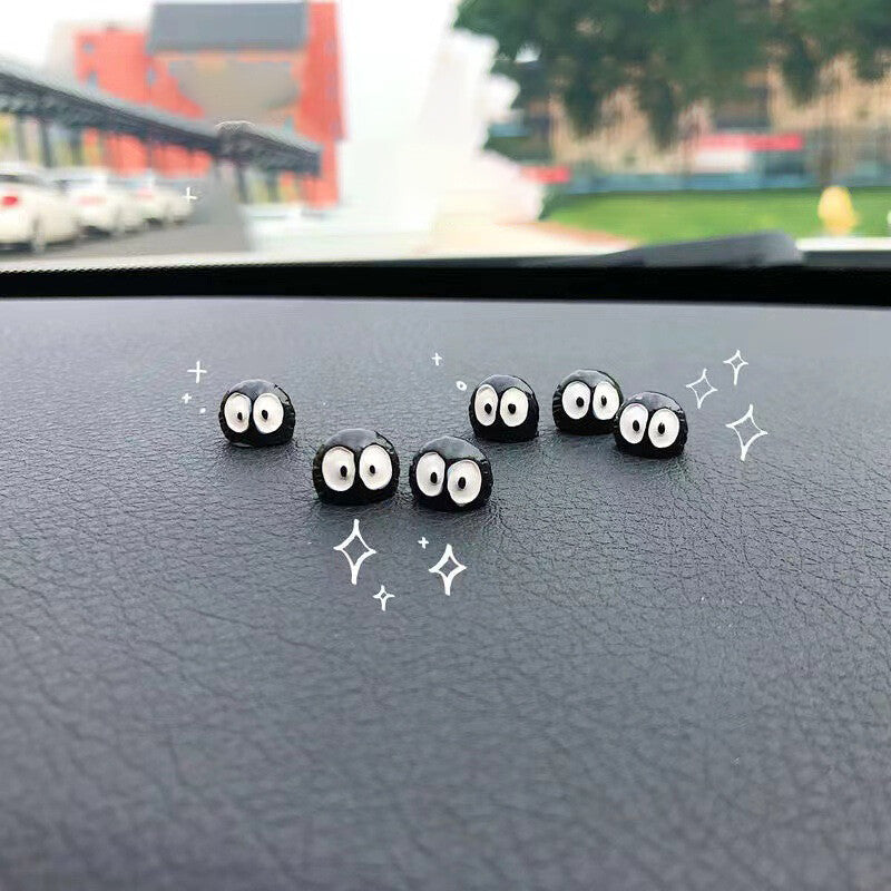 5Pcs Cute Soot Sprites Car Rearview Mirror Accessories Car Interior Decoration