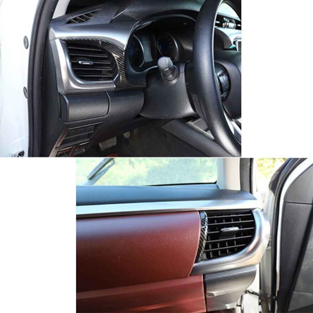 Carbon Fiber ABS Side Air Vent Outlet Cover Trim For T@yota Hilux Revo 2015-2021