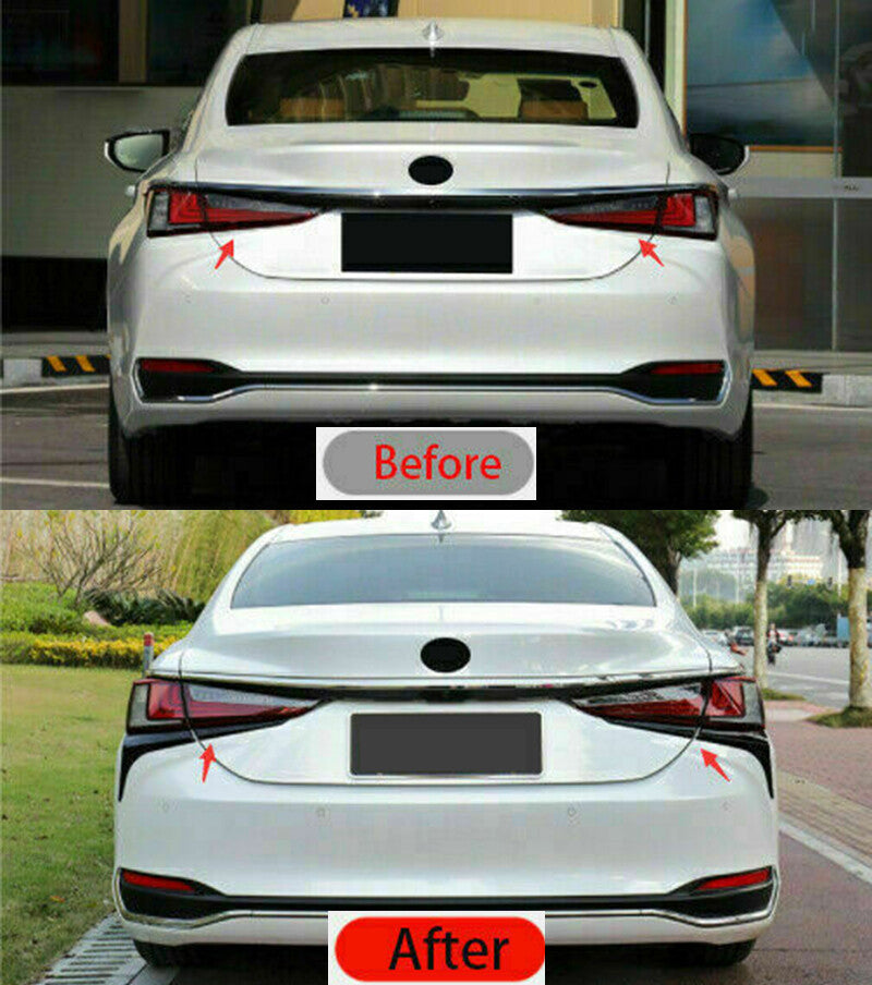 for Lexus ES350 300H 19-22 Piano Black Rear Tail Light Lamp Moulding Trim Strips