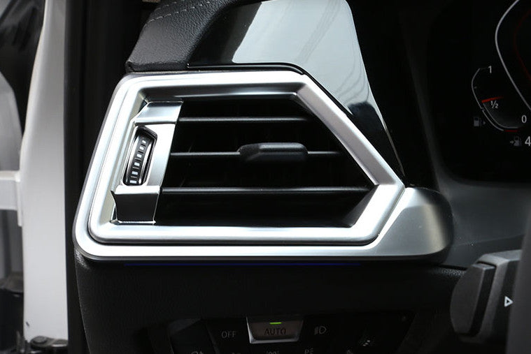 Silver ABS Console LR Air Outlet Vent Trim Fit for BMW 3-Series G20 2019-2021