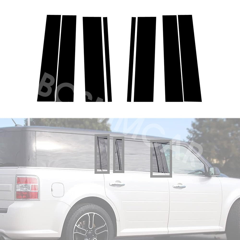 Fit For 2009-2019 for Ford Flex Pillar Sticker Car Door Window Post Trim Cover Decal