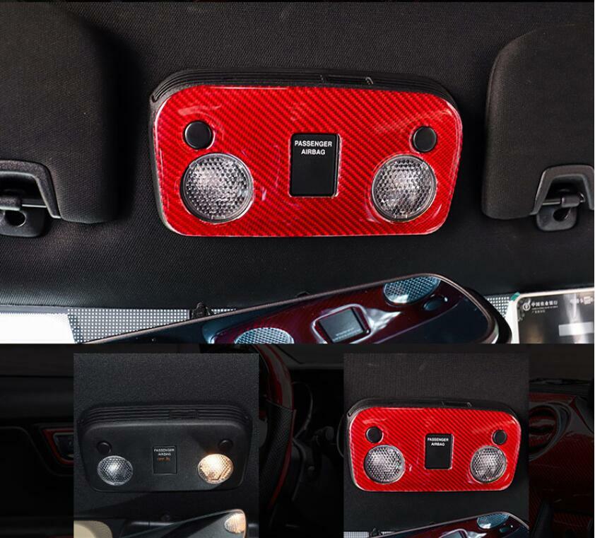 Red Carbon Fiber Front Reading Light Lamp Panel Cover for Ford for Mustang 2015-2022