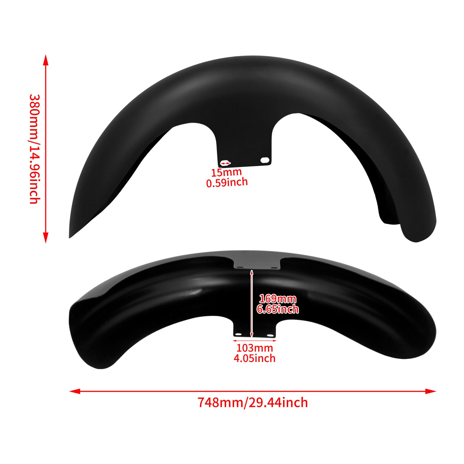 Matt Black 130/ 21Wrap Front Fender for Harley Touring Road Electra Glide 96-23