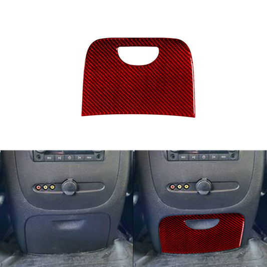 Red Carbon Fiber Rear Console Storage Trim For Silverado/tahoe/ for sierra 2007-2014
