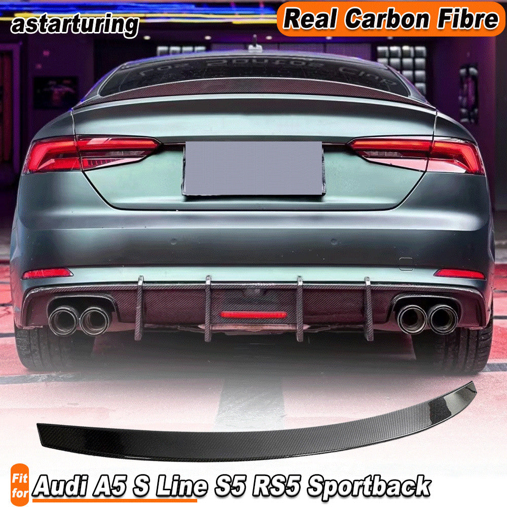 for Audi A5 S Line S5 RS5 Sportback 2018-23 Real Carbon Rear Trunk Spoiler Wing