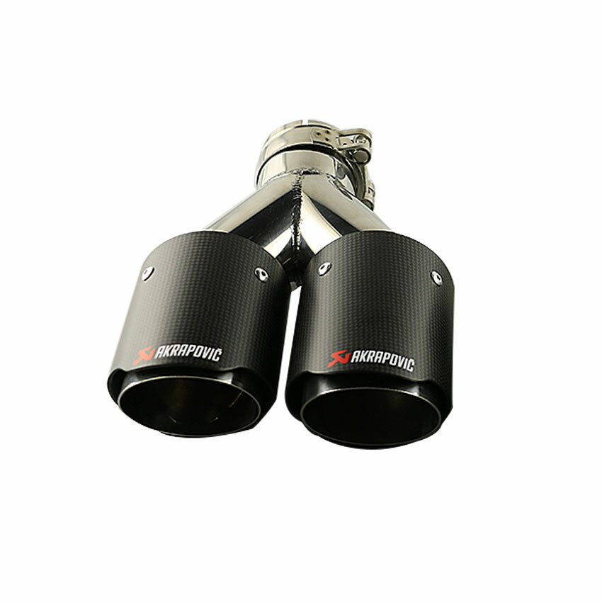 Carbon Fiber Exhaust Tip Dual Pipe ID:2.5 63mm OD:4 102mm Matte Black 2PC