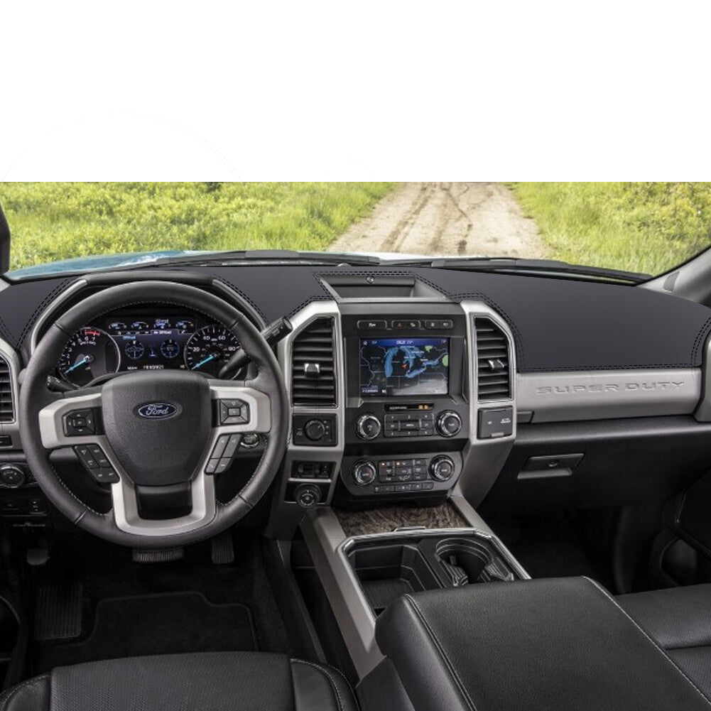 Car Leather Dashboard Cover Pad Dashmat Non-Slip Mat for Ford F150 2017-2019