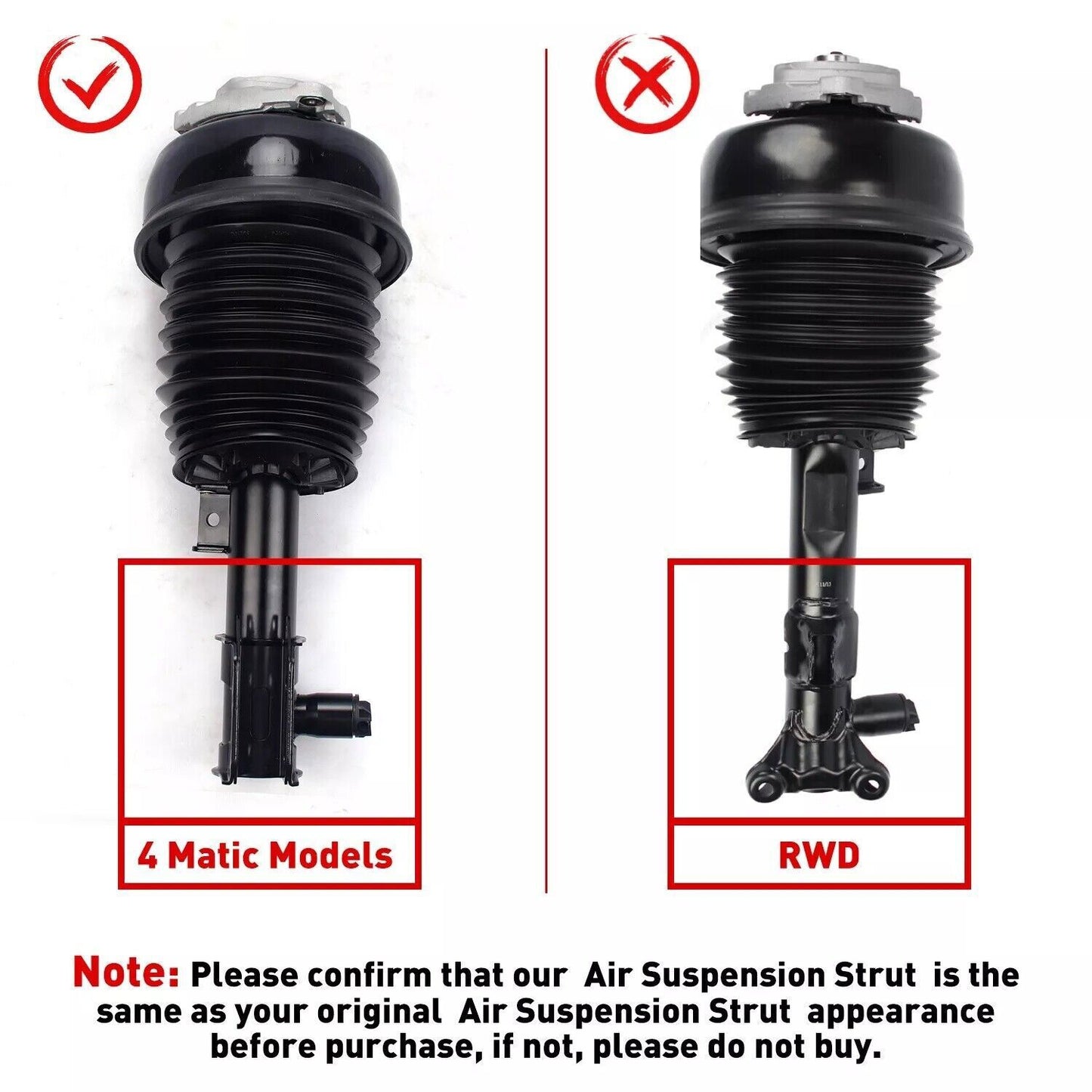 pair of front shock absorber strut assemblies suitable for BMW F01, F02, F07, F10, 740Li, 750Li, and 760Li.