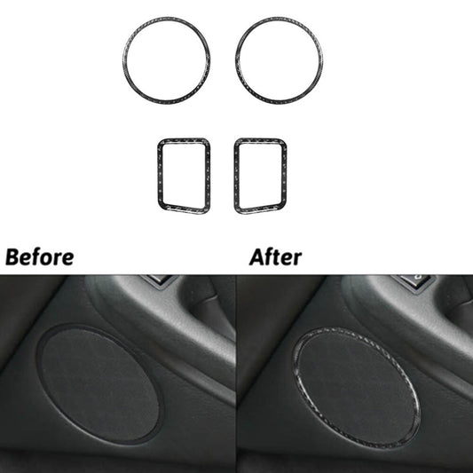 4x Door Audio Speaker Panel Cover Carbon Fiber Sticker for BMW M5 E39 1998-2003