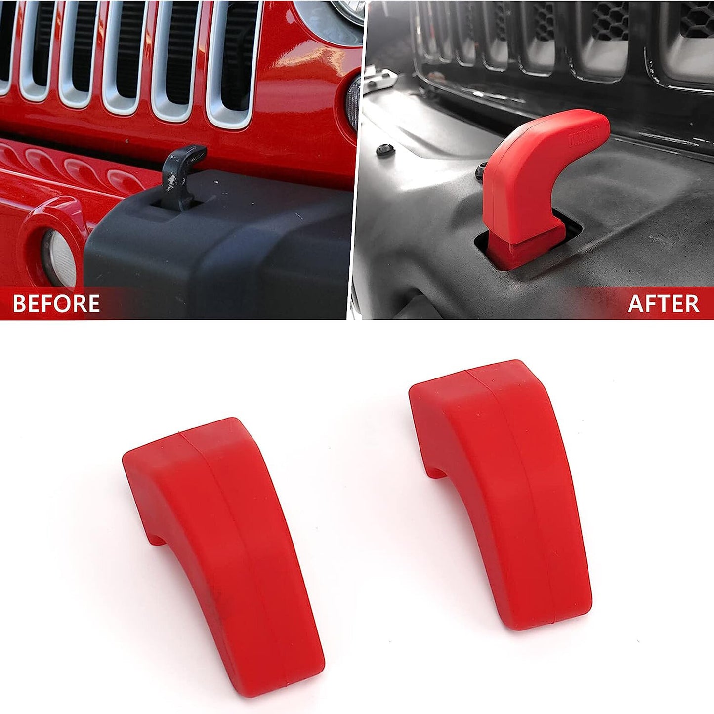 Bumper tow hook cover for Jeep for Wrangler JK JL Gladiator JT 2007-2022 Red