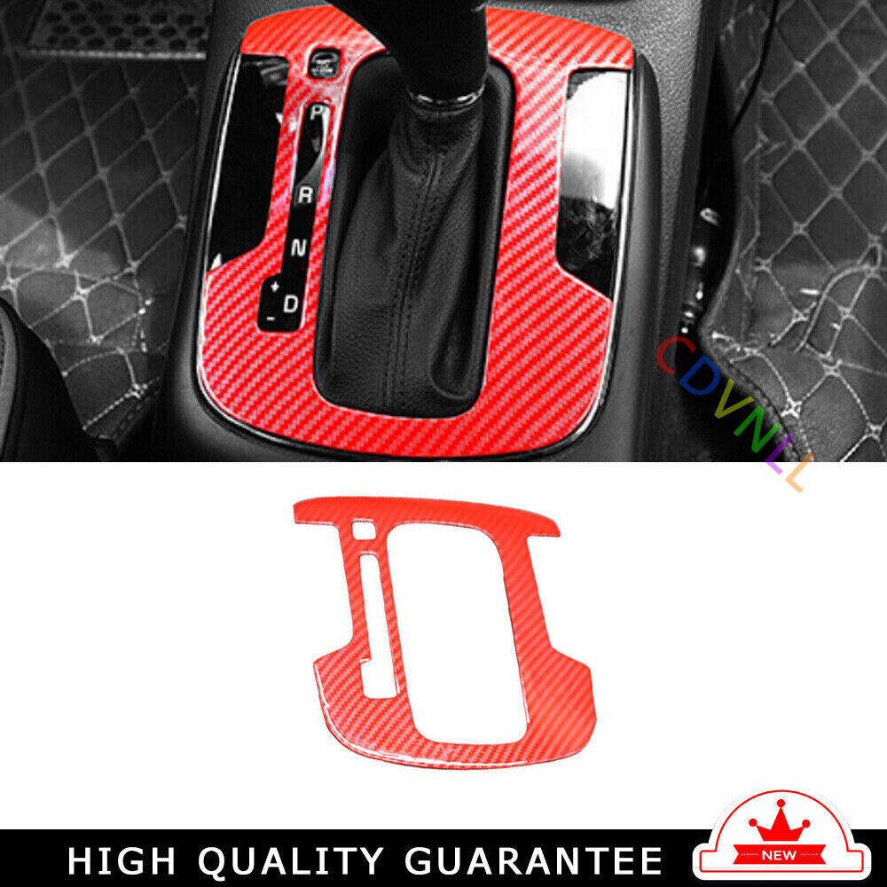 Inner Console Gear Shift Frame Cover Trim for Kia K3 2017-2018 Red Carbon Fiber