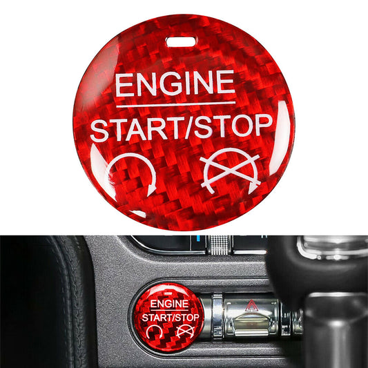 Motor Start Stop Knopf Abdeckung Trim F¨¹r for Ford for Mustang 2015-22 Carbon Fiber Rot