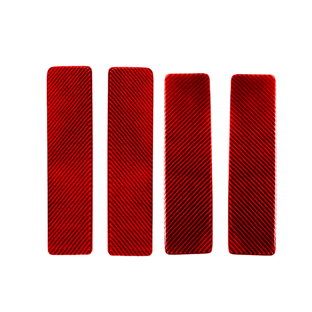4pcs Red Carbon Fiber Door Side Door Panel Trim for Dodge for Ram 1500 2009-2012