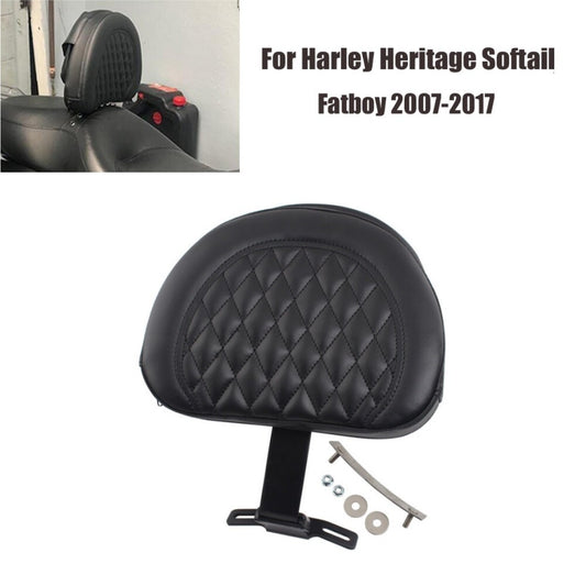 Plug-in Driver Rider Backrest Diamond Pad for Harley Fatboy Softail 2007-2017