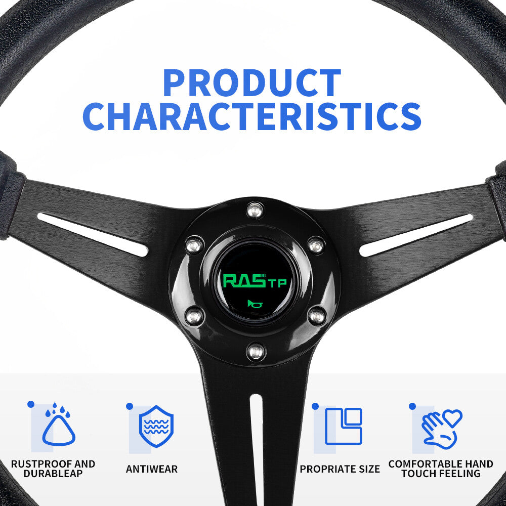 Black Aluminum Universal for Golf Cart Steering Wheel for Yamaha EZGO Club Car 13