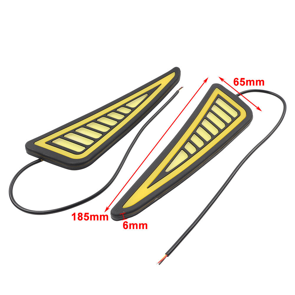 Pair Car Universal LED DRL Daytime Running Light Driving Turn Signal Amber/White