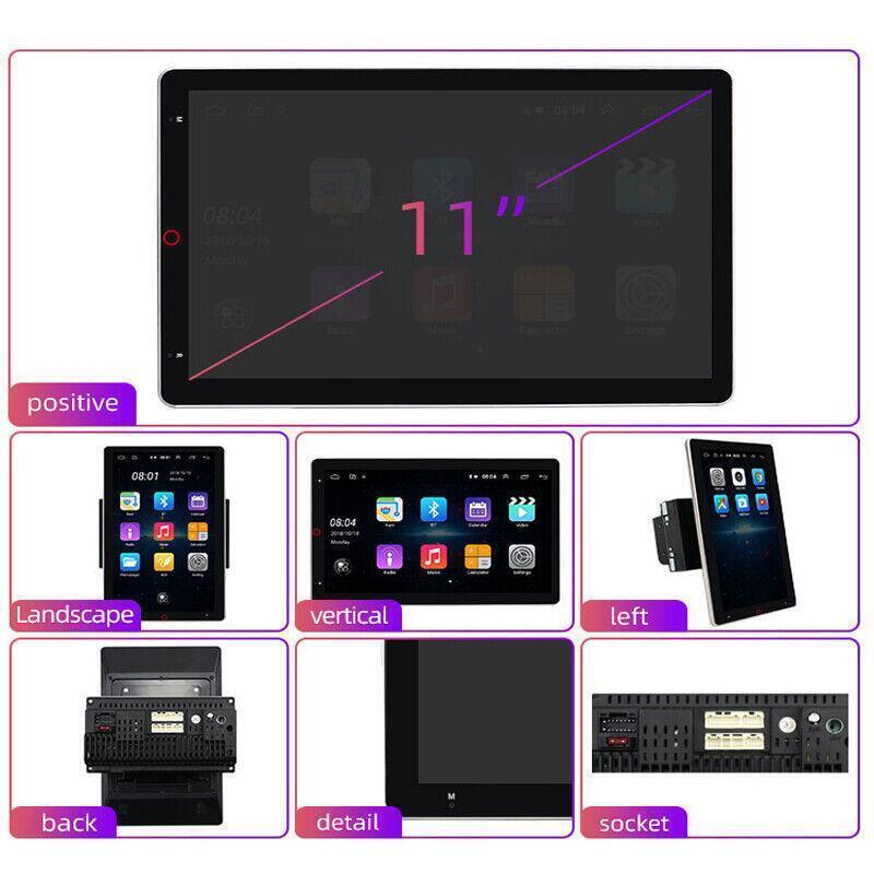 11 MP5 Player Wifi BT GPS Navigation Android Touch Screen Car Rotatable Radio