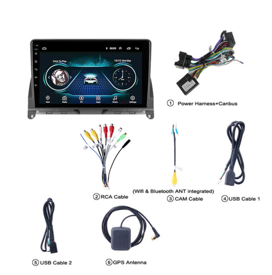 Car Stereo Radio GPS Navi BT Fit for Mercedes for Benz C Class W204 S204 2007-2010
