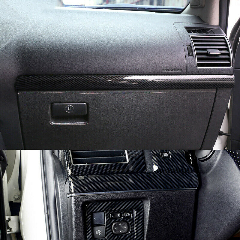 For Prado FJ150 2010-2021 Carbon ABS Interior Console Dash Strip Decorate Trim
