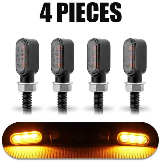 4pcs LED Motorcycle for Mini Turn Signal Indicator Light E24 Amber Lamp Universal