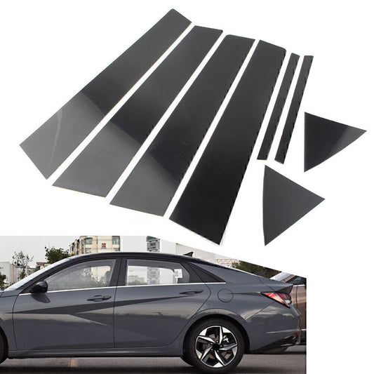 8pcs Pillar Posts Door Trim Black Cover for Hyundai for Elantra Sedan 2017 2018