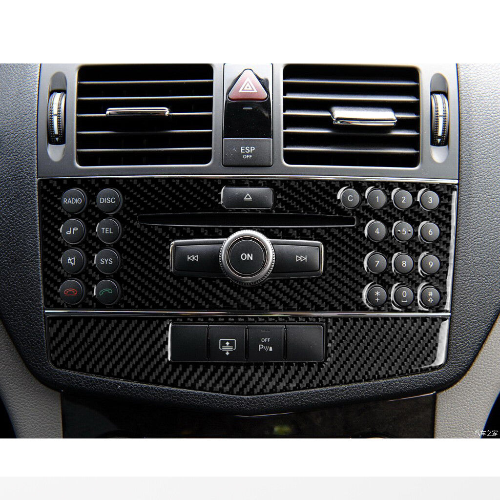 Carbon Fiber Console CD Panel Trim for Mercedes-Benz C Class W204 2007-2010