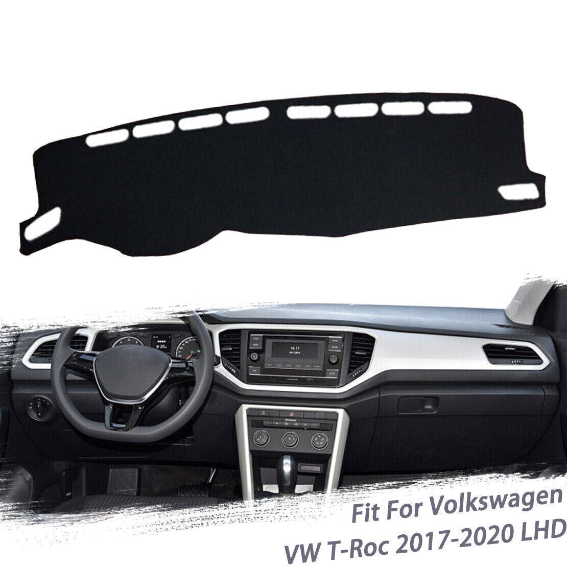 1X Dashboard Dash Mat Non-slip DashMat Sun Shade for Volkswagen for VW T-Roc 17-2020