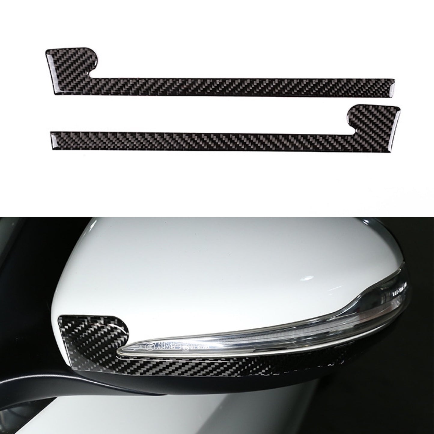 2pcs Carbon Fiber Side Mirror Cover Trim Fit for Mercedes C GLC CLASS 2015-19