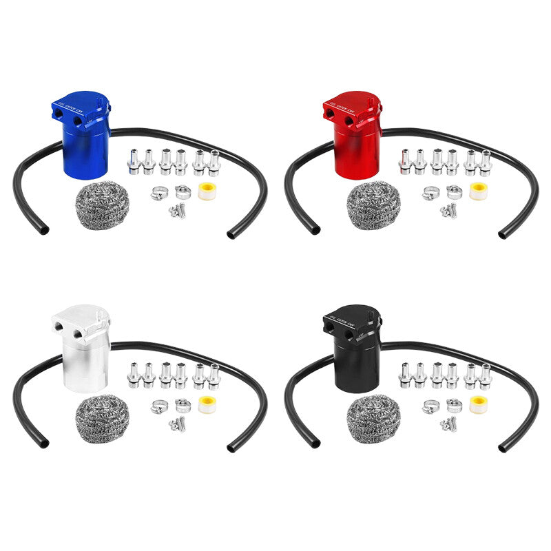 Oil Catch Can 300ml Breather Aluminum Alloy Polish Baffled Reservoir Tank Blue