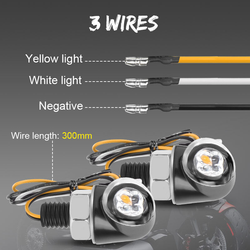 2PCS LED Front Motorcycle for Mini Turn Signal Indicator Light Blinker DRL Lamp NEW