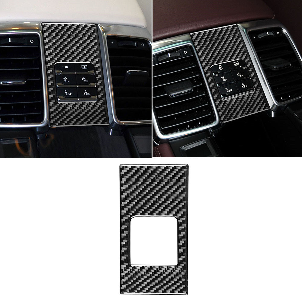Carbon Fiber Rear for Seat Adjustment Switch Trim Fit for Porsche for Panamera 2010-2016