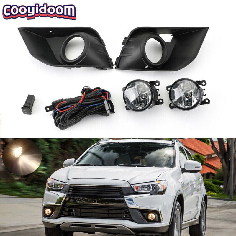 Front Bumper Fog Lamp With Wiring Switch Kit for Mitsubishi Outlander 2016-2020