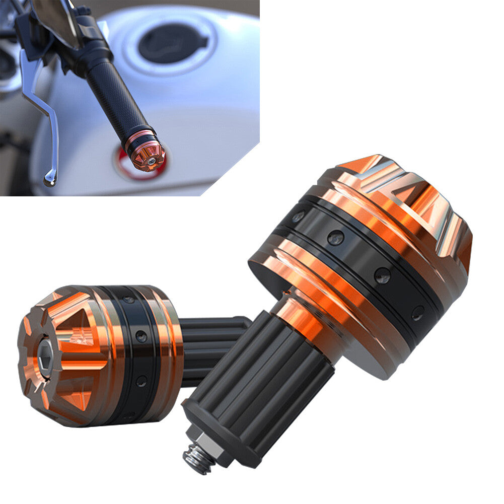 Paar ORANGE Scooter Aluminiumgriff Lenkergriffe Lenkerendkappenstopfen Schieber
