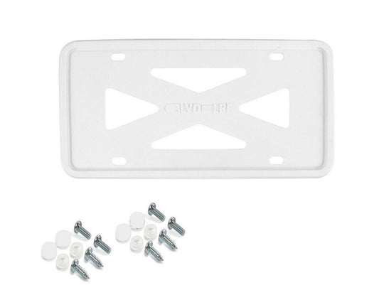 White silicone for Alfa Romeo license plate frame cover, front cover, and rear boot.