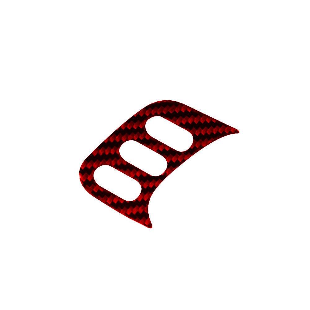 Red Carbon Fiber Driver Door Handle With Buttons Trim for Honda Ridgeline 17-20