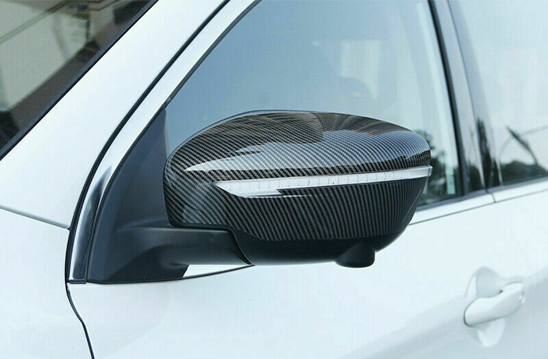 Carbon Fiber ABS RearView Side Mirror Cover Trim Cap for Nissan Rogue 2014-2020